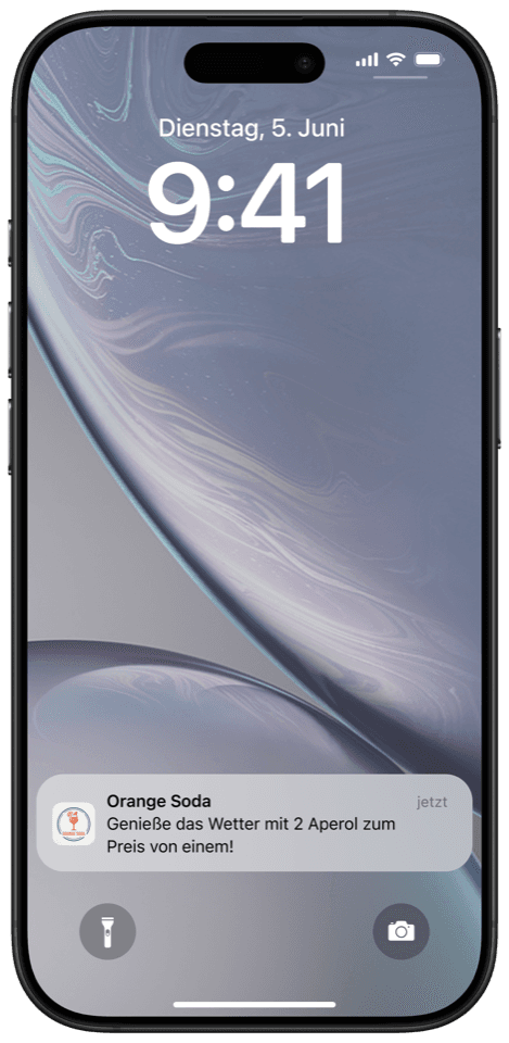 Push-Nachricht auf dem iPhone-Sperrbildschirm